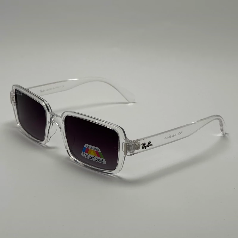 عینک آفتابی پلاریزه ریبن مستطیلی کریستالی مشکی کد rayban RB 2201، تصویر ۱