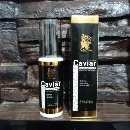 ژل کرم خاویار، مناسب جهت کلاژن سازی پوست، ضد چین و چروک، درمان خشکی، جوان سازی و شفاف سازی پوست