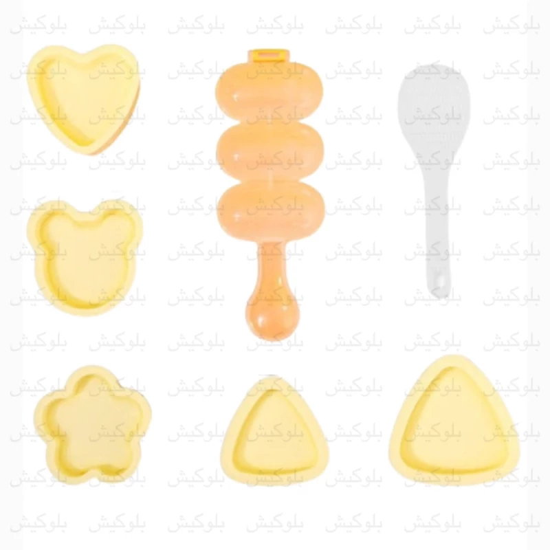 پک حرفه ای قالب و توپک کن برنج و کوفته 6 عددی Rice Ball Maker بلوکیش، تصویر ۱