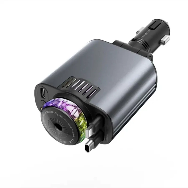 شارژر فندکی خودرو starlight car charger 5 in 1 با رایحه افشانی و نورپردازی، تصویر ۱