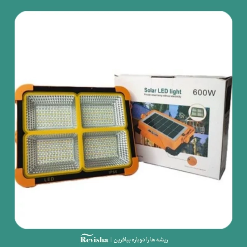 چراغ خورشیدی 600 وات وارداتی اورجینال با پنل و پاوربانک مناسب باغ، ویلا و قطعی برق، تصویر ۱