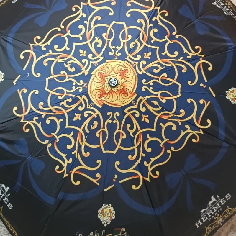 چتر اتوماتیک لوکس هرمس ضد باد با پارچه نانو و جعبه کادویی، تصویر ۱